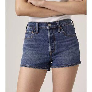 New Levi's 24 Premium 501 High Rise Women's Shorts Midnight Dark Wash Size 24